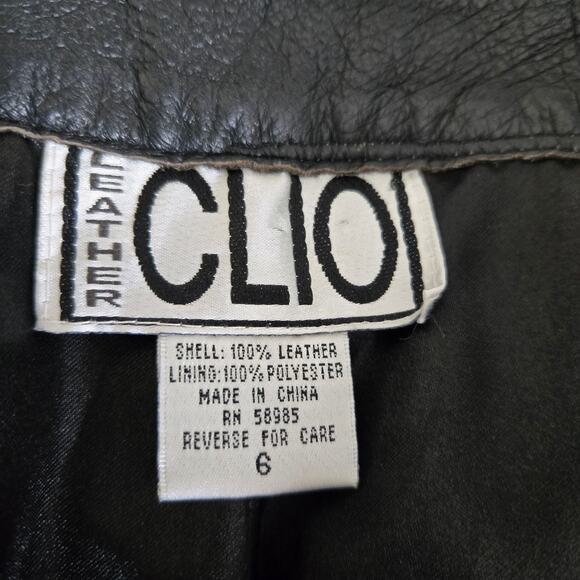 Vintage Punk Rock Leather Pants Clio Black High Rise Straight Leg Women 6 - Picture 8 of 10